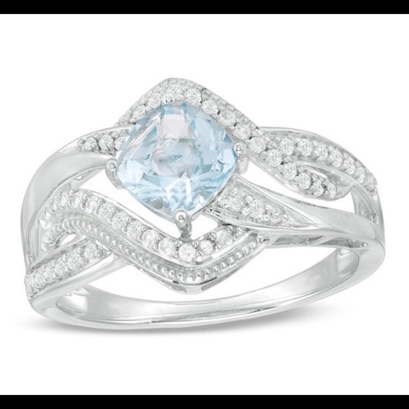 🌷 (925) SKY BLUE TOPAZ/ SAPPHIRE RING - Picture 6 of 6
